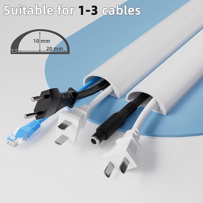 118" Cord Hider for Wall Mounted TV,Adhesive Cable Hider for Wall,Cord Covers Raceway Kit for Wires Hider,Flexible Silicone Cable Concealer for Home Office,W 1.08"× H 0.6"