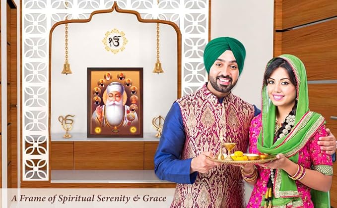 Lord Sikh Guru poster print with frame for Home Decor and Gifting Purpose (229-3)
