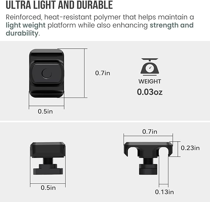Guardtier CGM909 Pressure Switch Cable Guides Compatible with M-LOK System, Flashlight Laser Wire Management Clips 8 Pack - Black (Black)