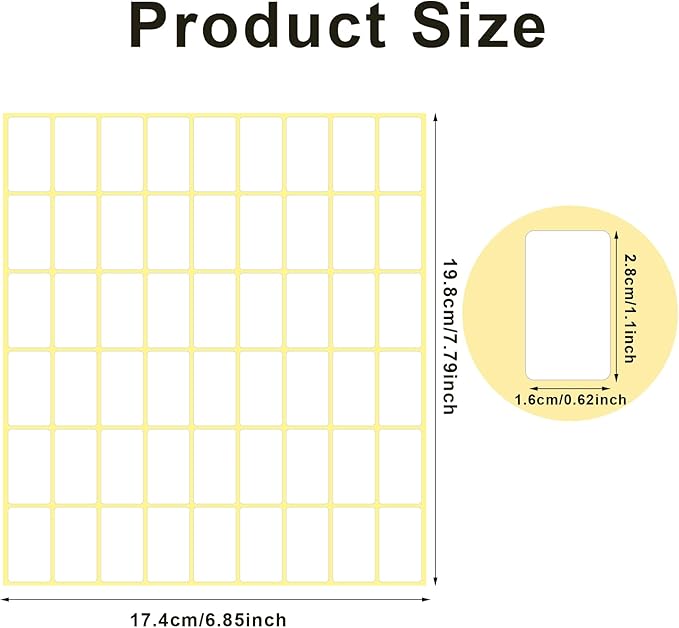 1620 Pcs File Folder Labels 0.6 x 1 Inch Blank Name Labels White Labels Stickers Writable Food Labels for Jars Boxes Envelopes School Office Kitchen
