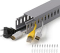 1.4"H x 1.6"W Cable Raceway, 12ft Under Desk Wire Management Channel, Grey | Slotted Wire Duct, 4 Pack (3 ft Each), Heavy-Duty PVC Cable Management for Server Racks, Network Cables & Electrical Cabinets