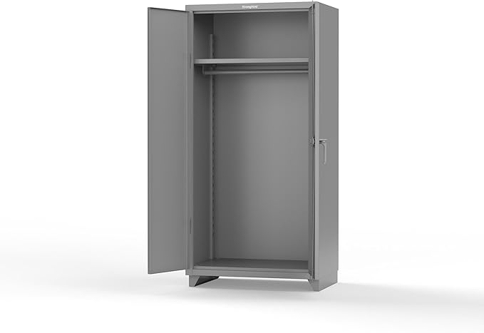 Strong Hold Extra Heavy Duty 14 GA Uniform Cabinet with Hanger Rod, 1 Shelf - 36 in. W x 24 in. D x 75 in. H