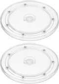 uxcell 2Pcs Acrylic Lazy Susan Turntable, 6.5 Inch Clear Turntable Organizer Ball Bearing 360 Degree Rotating Tray for Spice Rack Table Cake Kitchen Pantry Decorating Bathrooms
