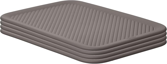 Superio Ribbed Collection - Decorative Plastic Basket Open Home Storage Bins Organizer, Brown (Parent) Container Boxes for Organizing Closet Storage Bins for Shelves (Lid - Medium (5 Liter), 4 Pack)