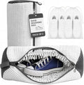 GEWON Shoe Washing Machine Bag for Wash & Dry, 4-in-1 Kit 2 Chenille Sneaker Laundry Bags + 2 Dust Bags, Self-Locking Zipper