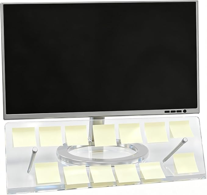 Monitor Memo Board Holder, 35.2x12cm/14x5in Acrylic Office Organization Computer Monitor Memo Board Screen Saver for Home Office Desktop Accessories (Transparent)