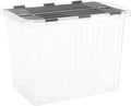 Superio 13 Gallon Hinged Lid Storage Tote; Stackable Storage Container with Lid (53 Quart, Bin with Hinged Lid)