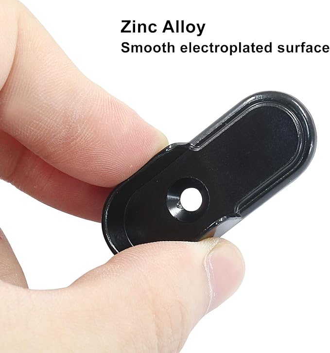 12 pcs Black 15mm x 30mm Oval Closet Rod End Supports | Heavy-Duty Metal, Rod Holders for Oval Rods, Wardrobe Bracket, With Mounting Holes