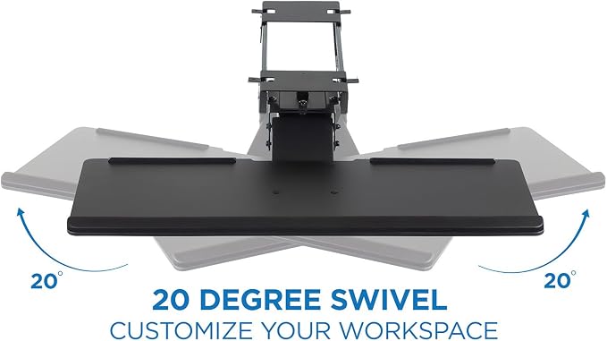 Mount-It! Keyboard Tray Under Desk, Full Motion Computer Keyboard and Mouse Tray, Slide Out Ergonomic Keyboard Drawer with Gel Wrist Pad, 26" Wide, Tilt, Swivel and Height Adjustment, Black