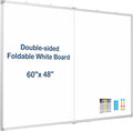 WALGLASS Large White Board Dry Erase Board, 60" x 48" Double-Sided Foldable Dry Erase Board for Wall, Magnetic Whiteboard for Office, Home, School, Kitchen