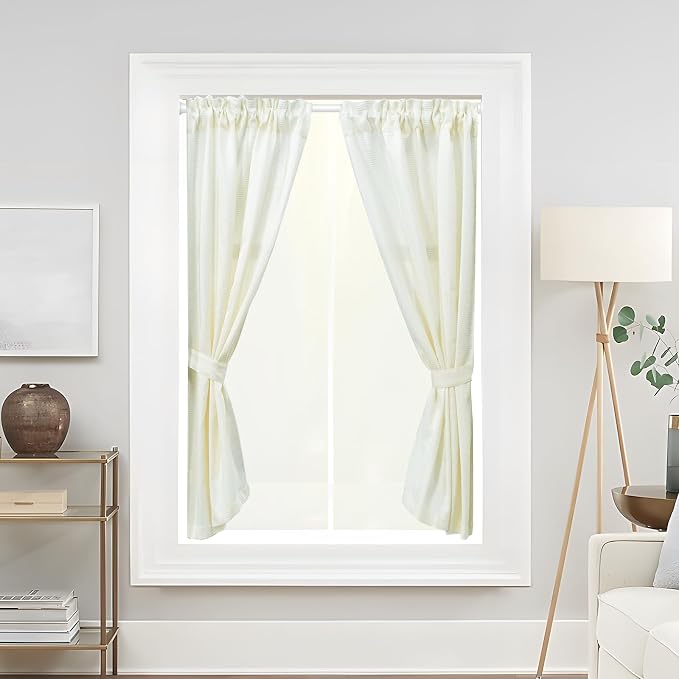 White Tension Curtain Rod 18-36 inch,Adjustable Small Tension Rod,No Drilling Spring Tension rod, Curtain Rod for Windows, Barthroom, Doorway