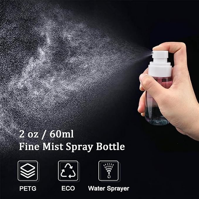 Cosywell Fine Mist Spray Bottles TSA Approved 2oz 60ml 3 Pack Leak Proof Travel Spray Bottle Empty Small Spray Bottles for Perfume Essential Oils Toners Rose Water Cosmetics (3Gradient Pink Blue)