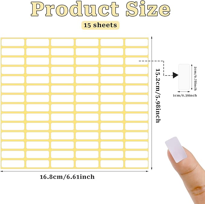 1680 Pcs Matte White Labels Blank Stickers Small Sticky Labels Removable Price Tags Labels Stickers for Jars Boxes Envelopes File Folders School Office Home (10 X 20 mm)