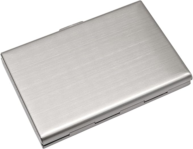 Sliver Stainless Steel Credit Card Holder | Slim Metal Wallet for Cards and Cash, RFID Blocking, Compact Business Card Case, For Women and Men