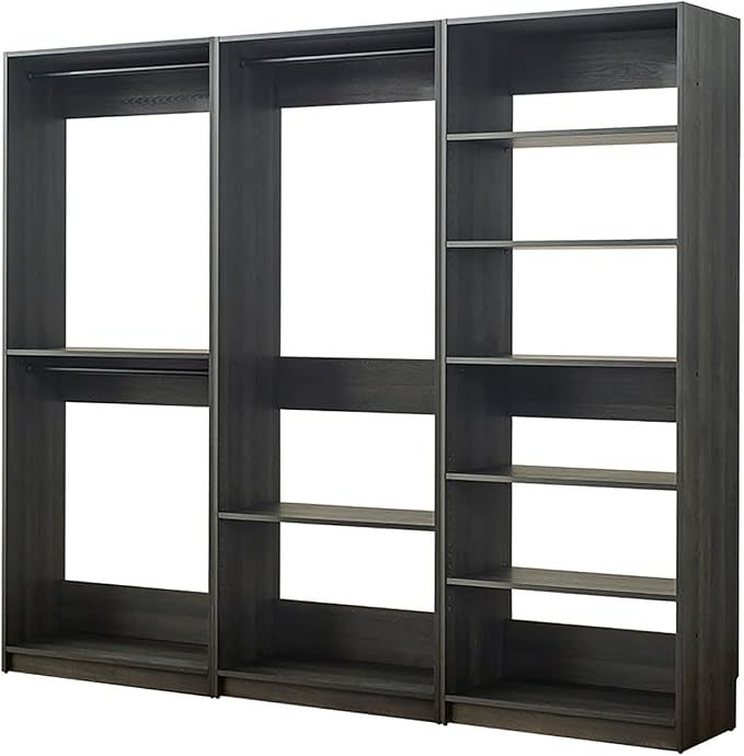 Maykoosh Closet System Organizer - Customizable Walk-in Wardrobe Storage Black/Model ABE 3 Closet