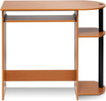 Furinno Simplistic Easy Assembly Computer Desk, With Keyboard Tray, Light Cherry/Black