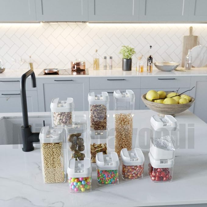 Food Storage Containers with Lids, 5 Pieces Set Airtight Food Containers, Interchangeable Lock Design