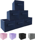EBIGIC Small Storage Bins,Collapsible Fabric Storage Organizer 9.0"x7.5"x7.5" 6 Pack,Mini Storage Box,fit for closet, living room, bookshelf, Kids clothes and toys storage and organization Blue…