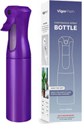 VIGOR PATH Continuous Spray Bottle for Hair – Fine Mist Mister for Hairstyling, Cleaning, Plants, Pets, Barbers, Salons, and Essential Oil Applications (300ml/10.1 oz) Dark Purple