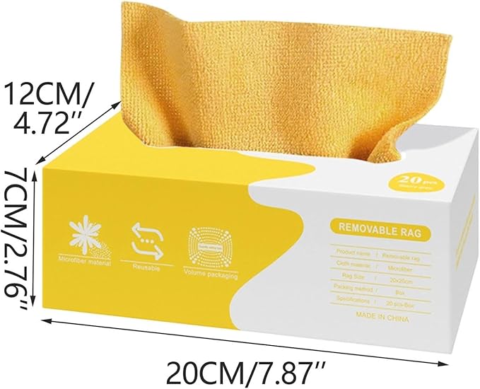 Microfiber Cleaning Cloths in Box, 20 Pack Extract Towels, Lint Free Reusable Rags for Household Kitchen Cleaning, Ultra Absorbent Multi-Purpose Wipes for Car Wash Detailing (5pc)