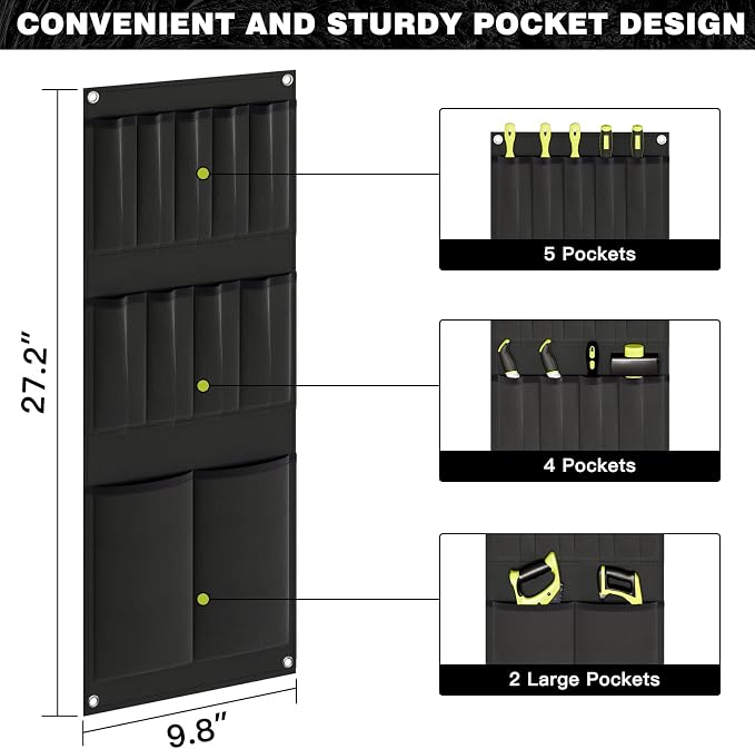 NattyDot Power Tool Organizer Cart with Charging Station, 8 Drills, Black | Freestanding Power Tool Cart Holds 8 Drills; Charging Station Powers Batteries while Sturdy Shelves Organize Garage Gear