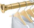 4 Pack Closet Rods for Hanging Clothes, 17 to 28 Inch Heavy Duty Stepless Adjustable Closet Hanging Rod, 1.3 Inch Diameter Metal Closet Rod for Wardrobes Laundry Bedroom RV, Gold