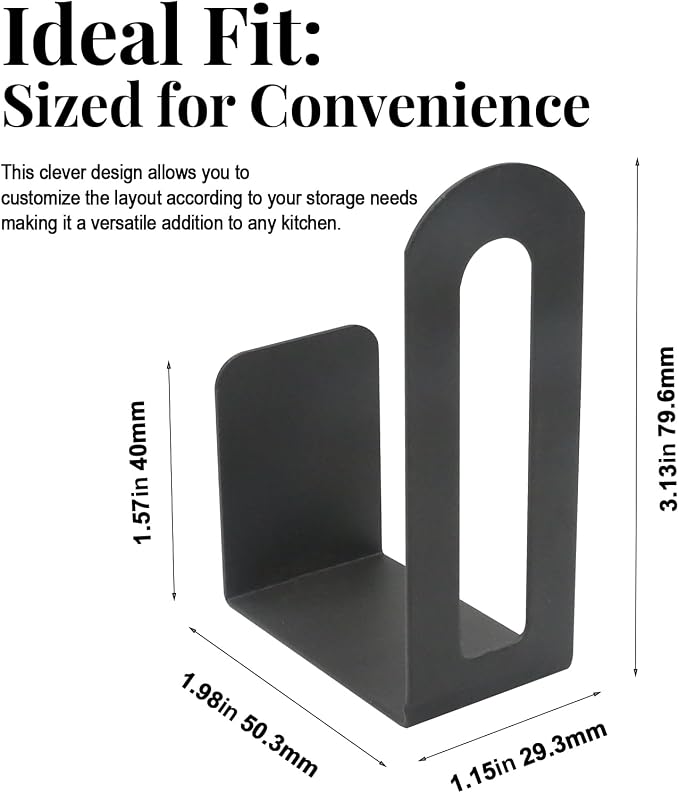 Under Cabinet Cutting Board Holder, 4 Pack Cutting Board Organizer for Cabinet, No Drill Pot Lid Rack for Slim Boards, Baking Sheets, Trays, Stainless Steel