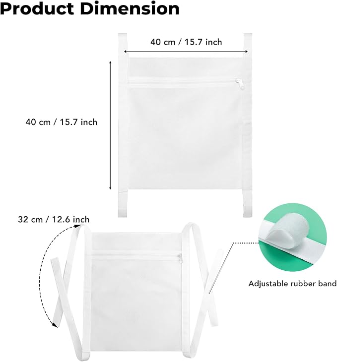 Shoe Dryer Bag, Mingting Large Wash Dry Net Bag 15.7x15.7 Inch for Sneaker Shoes Laundry Dryer Bags with Zipper and Strap for Most Dryers Door,White(1 Pack)