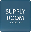 6" X6" Supply Room Sign - ADA Compliant Tactile Graphics Grade 2 Braille Text Acrylic Door Wall Signs - Stocking Tracking Monitoring Storage Room Sign for Office, School, Warehouse