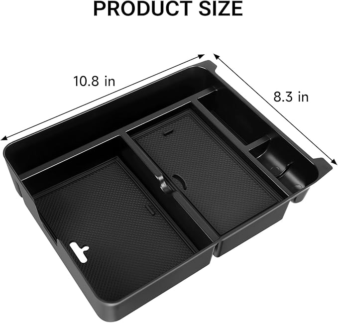 YOJOJOCO Center Console Organizer Compatible with Honda 2023-2025 2026 Pilot ＆ 2024-2026 Ridgeline ＆ 2024-2026 Passport Accessories Black ABS Plastic Material Armrest Hidden Secondary Storage Box