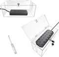 2PC Acrylic Plug Organizer Upgrade,Cable Management Box with Lock,Cable Organizer Box for Surge Protector Power Strip,TV Computer,Cable Wires of Home,Office,Child and Pet Proof