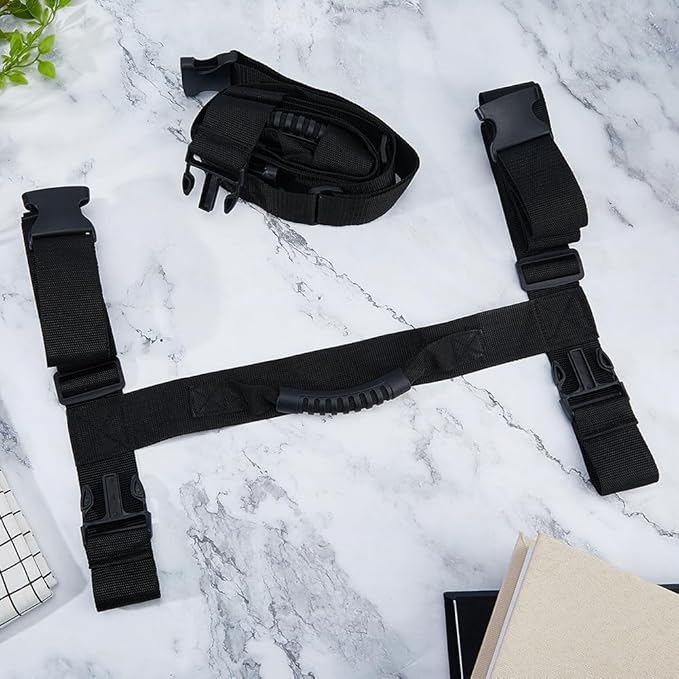 SUPERFINDINGS 2 Pack Box Carrying Strap with Handle 1.13-1.84m/44.5-72.4" Adjustable Box Handle Strap H-Shaped Style Nylon Carry Straps for Moving Storage Totes Appliances Suitcases Cylinder