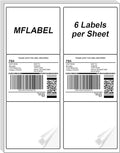 MFLABEL 3-1/3" x 4" Shipping Address Labels, 6-Up, White, 18000 Labels