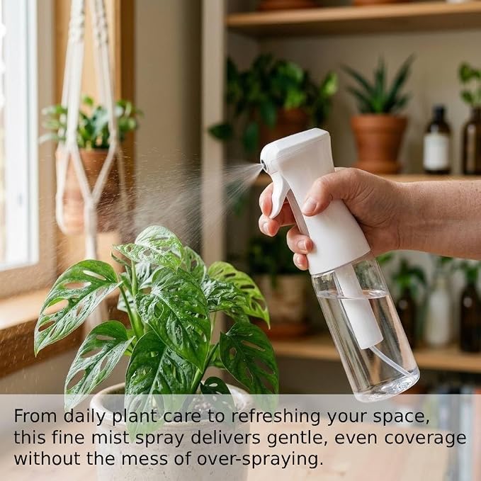 VIGOR PATH 200ml Continuous Mist Spray Bottle for Hair Plants and Skin Care | Ultra Fine Atomizer Leak Proof Ergonomic Construction 360 Refillable