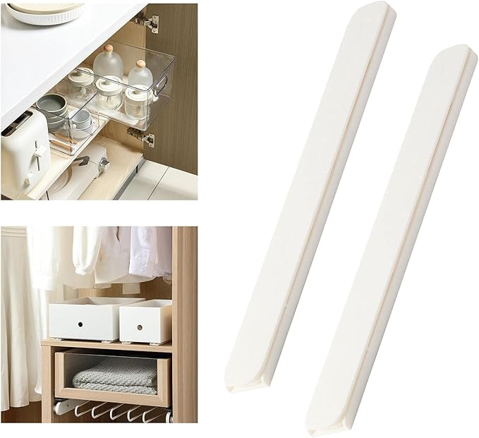 2Pcs Basket Pull Out Rail Storage Organization Accessories DIY Drawer Organizers Slides Storage Basket Slide Track for Bedroom Bins Shelves