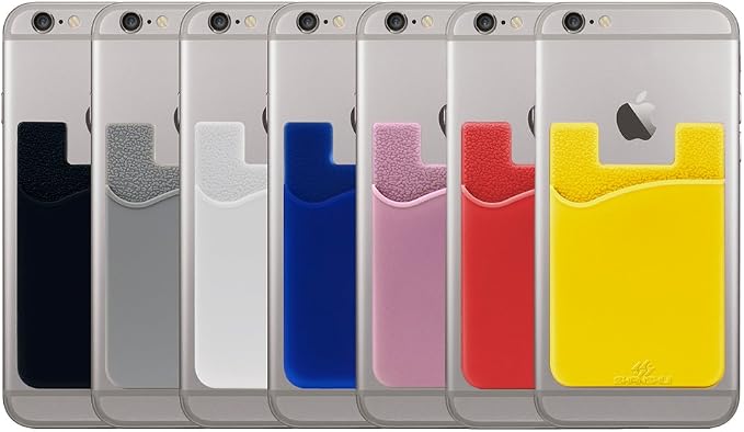 SHANSHUI Phone Card Holder, 10 PCS Cell Phone Wallet, Strong Adhesive Sticker Credit Card Holder Stick on Compatible for iPhone, Android & Most Smartphones