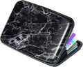 Coco Rossi Credit Card Holder RFID Aluminum Small Mini Wallet Women | Metal Wallet, Business Cards Holder, ID Case, Slim Sleeves, Womens Girls Gift, Carry Wallets for Travel, Black Marble