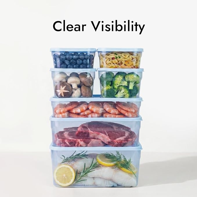 carrotez Flexible Freezer Storage Containers with lids, 2Pack 5.5cup Blue
