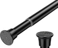 Spring Tension Curtain Rod 18-36 inch, Adjustable Small Curtain Rod No Drilling, Black Spring Loaded Curtain rods for Window Doorway