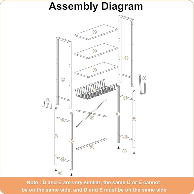 Kalrin Over-The-Toilet Storage Rack, 4-Tier Bathroom Organizer Shelf Over Toilet with Adjustable Shelf and Basket, Freestanding Space Saver Bathroom Shelves Above Toilet for Room (Pure White)