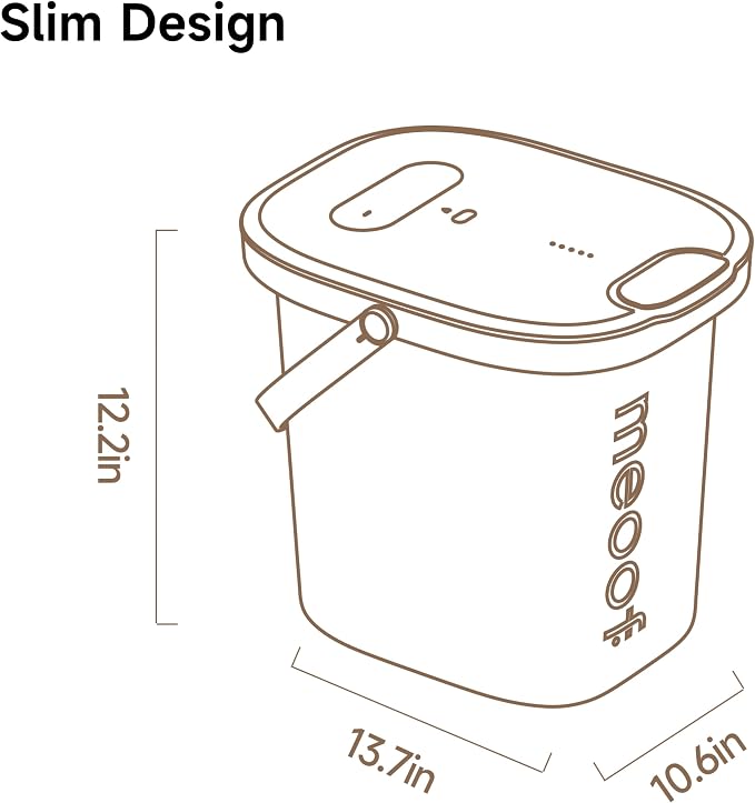 Vacuum Pet Food Storage Airtight Dry Pet Food Bucket 13L/15 lb Dog Food Storage Container for Dogs Cats Small Animals Rechargeable Sealed Storage Bin with Scoop Keep Pet Food Fresher