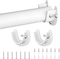 SUTINE Closet Rod, Closet Rods for Hanging Clothes, 17 to 52 inch Adjustable Closet Hanging Rod, Heavy Duty Clothes Rod Clothing Bar, Closet Poles for Hanging Clothes for Wardrobes, Shower Curtain