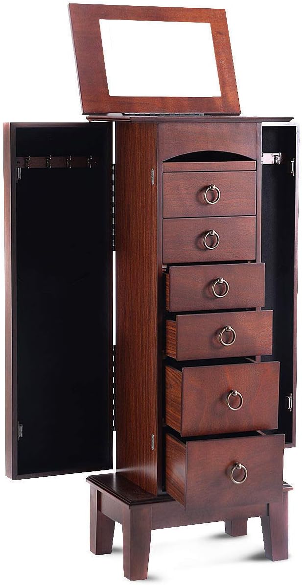 Cabinet Armoire Storage Box Chest-Stand Organizer Jewelry Wood