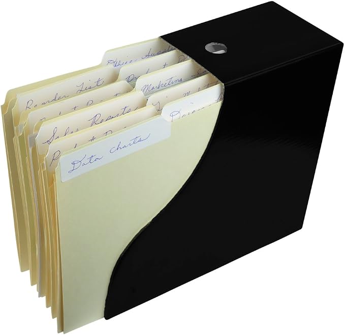 Evelots Magazine File Holder - Set of 12 Black - Office Desk Organizer - Sturdy Cardboard - New Upgraded Double Front Panel for More Stability - Full 4 Inch Wide - Easy Assemble