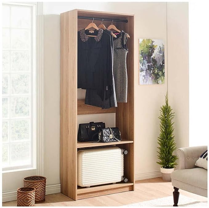 Maykoosh Closet System Organizer - Customizable Walk-in Wardrobe Storage Oak/Model B 1 Closet