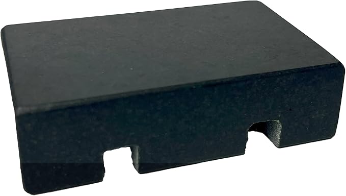 Cord Holder – Black Granite Cable Tidy, Double | Handmade honed black granite cord holder keeps charging cables tidy on your desk. Weighted, non-slip. Double slot.