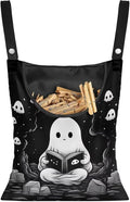 Cute Ghost Clothespin Bag Clothes Pin Hanging Bag Clothespin Bag with Hanging Hook 12 x 14.6 Inch Laundry Clothes Pin Holder Waterproof Clothes Pin Hanging Bag Clothespin Storage