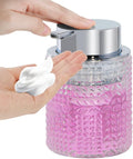 Foaming Hand Soap Dispenser, 10 oz Refillable Clear Glass Foam Soap Dispenser with Large Pump Bottle Container for Kitchen and Bathroom,1 pc