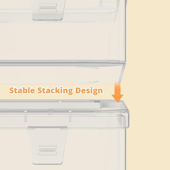 Mathtoxyz Bead Organizer Box(Red,Yellow,Blue), 30Pcs Small Bead Organizers and Storage Plastic Cases Mini Clear Containers Boxes with Hinged Lid and Rectangle for Bracelet Making DIY Jewelry Craft