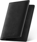 VULKIT Genuine Leather Business Card Holder 2 Sided Slim Business Name Card Organizer for Men or Women, up to Hold 20 cards (Genuine Black)